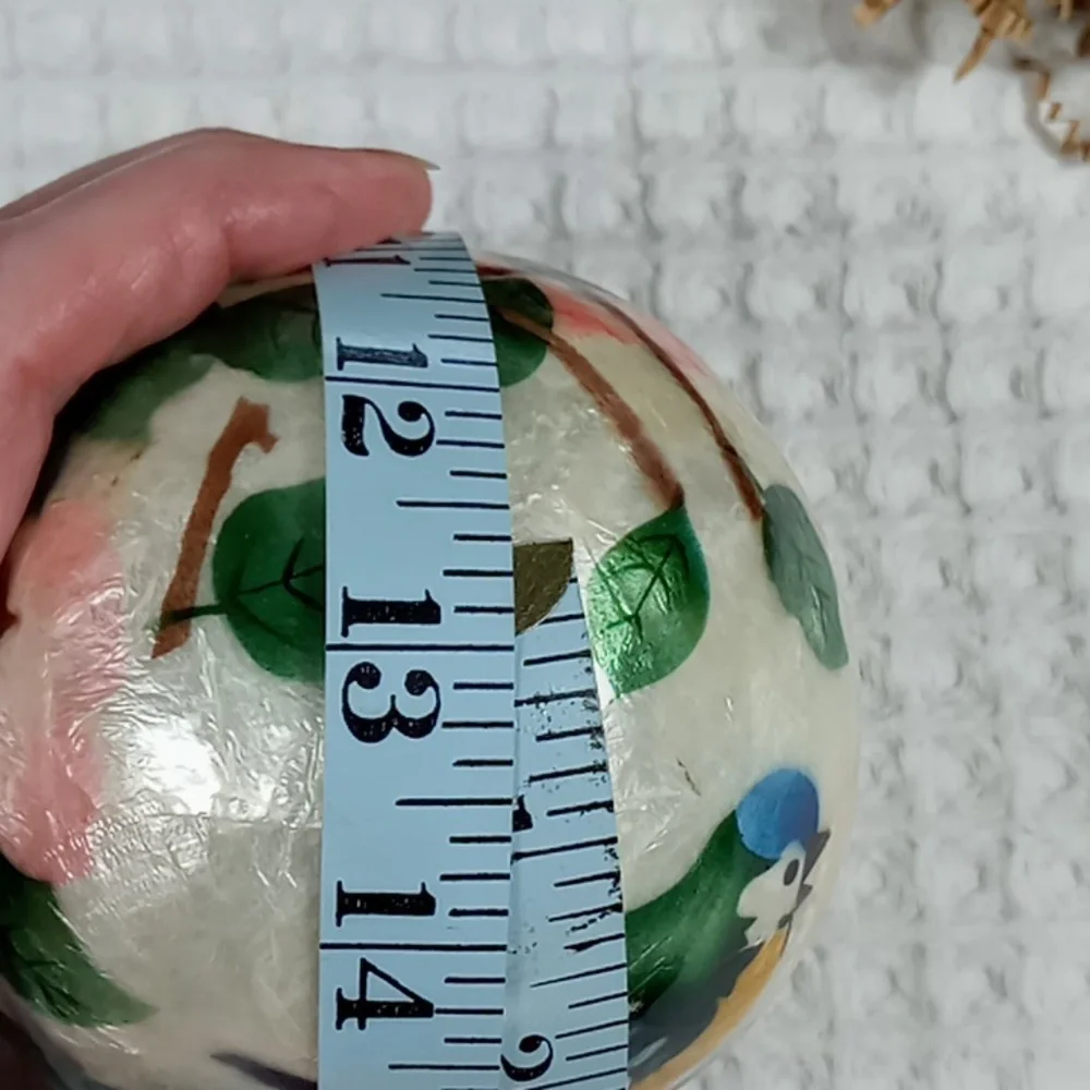 Pier 1 Springtime Hand Painted Paper Mache Decorative Balls Pearl Glaze Finish